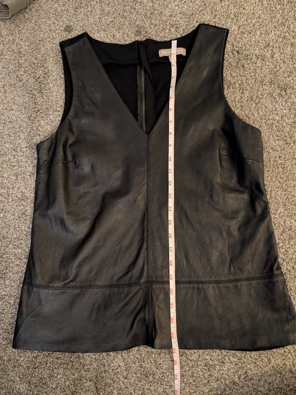 Banana Republic Black Lamb Leather Sleeveless Vest